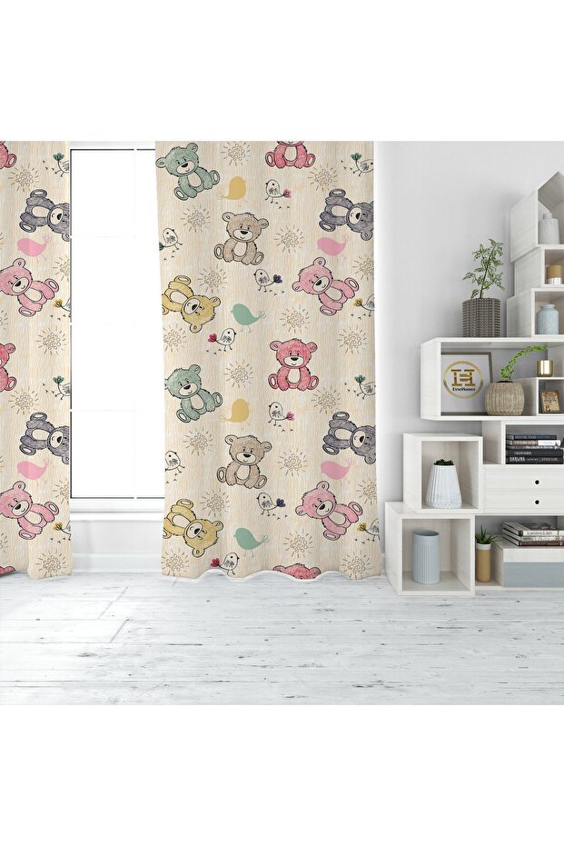 DIGITAL PRINT MINI BEARS SINGLE WING FON CURTAIN
