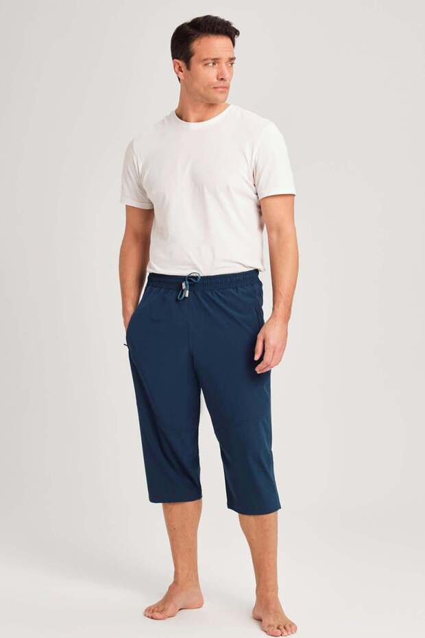 Wide Fit Big Size Green Men's Long Pool and Sea Shorts 3062
