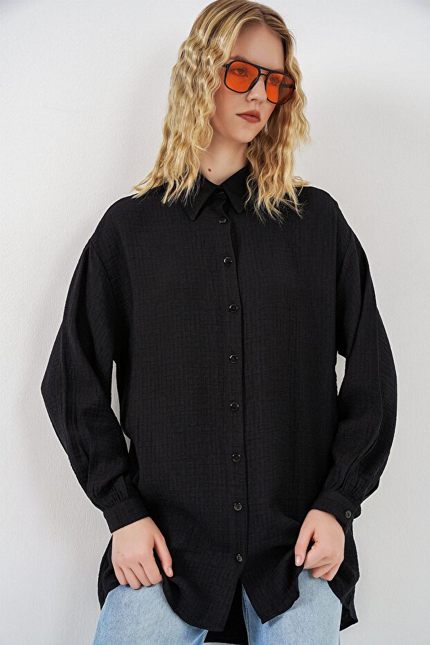 Bdart Buttoned Tunic Long Blouse - 3