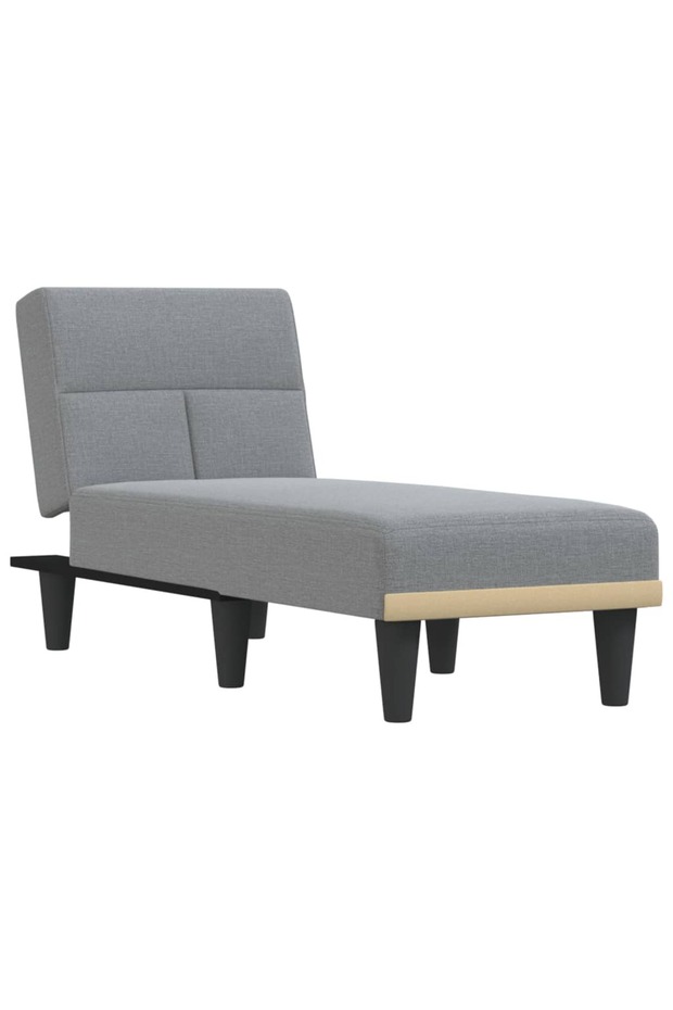 Șezlong, gri deschis, material textil - 2