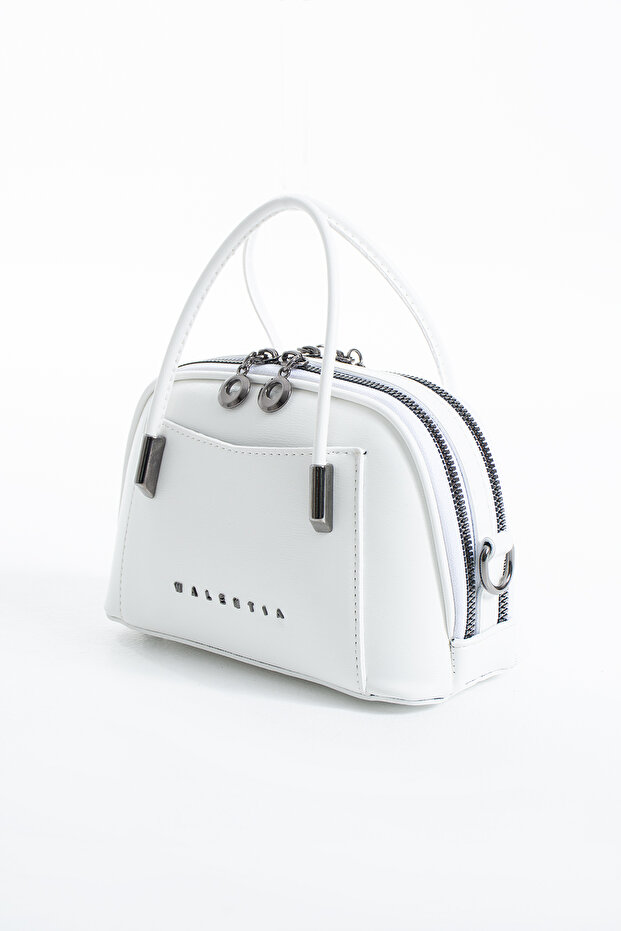 White Two-Compartment Stylish and Elegant Women's Shoulder and Crossbody Bag