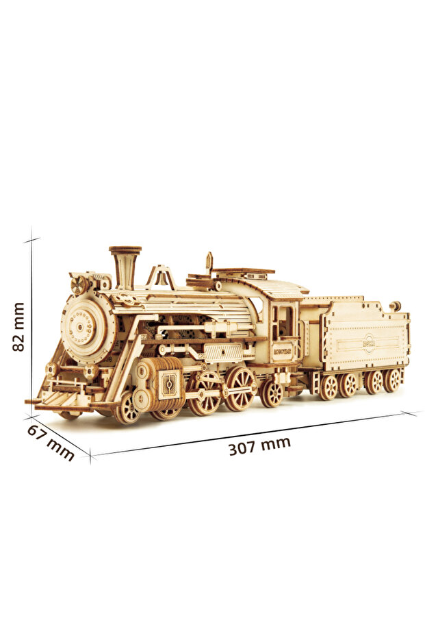 MC501 Lokomotif Tren (Prime Steam Express) DIY Minyatür Maket Model Seti Ahşap 3D Wooden Puzzle - 8
