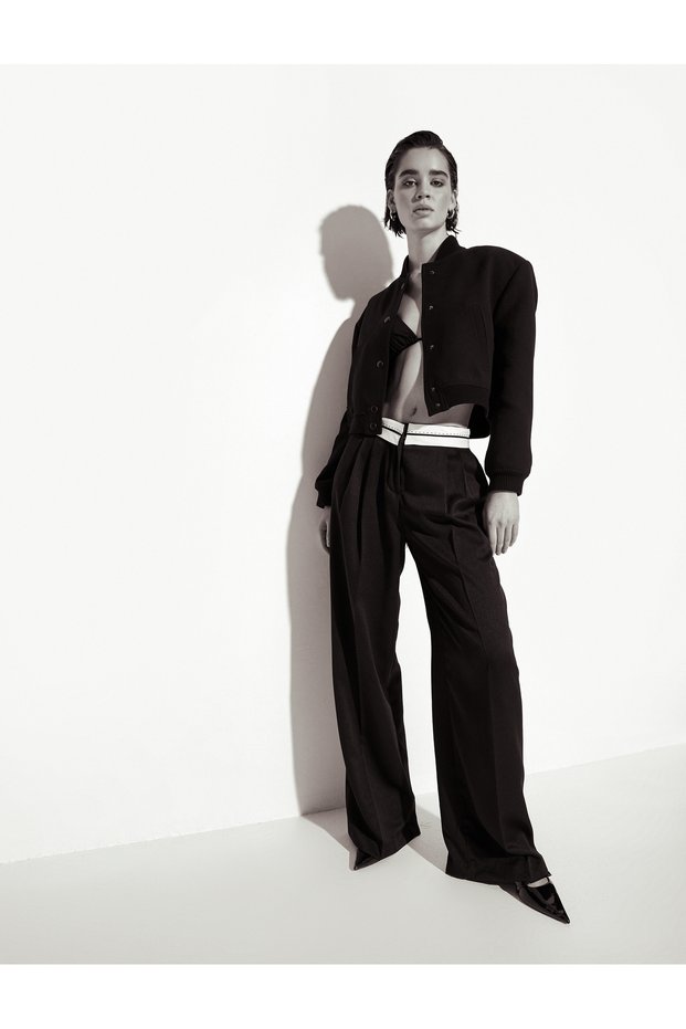 Palazzo Trousers Pocket Waist Detailed Pleated