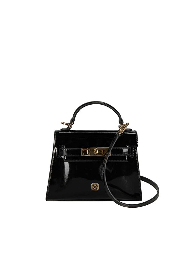 Rebeni Black Women's Patent Leather Handbag