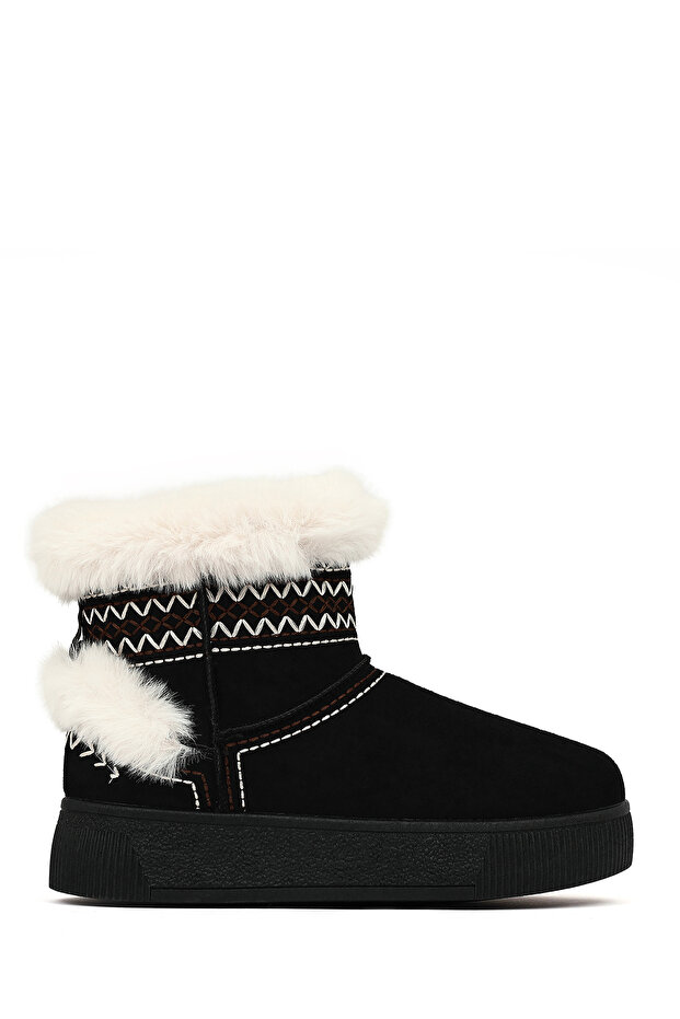 Women's Black Thick Soled Suede Teddy Boots 25Wfe402410