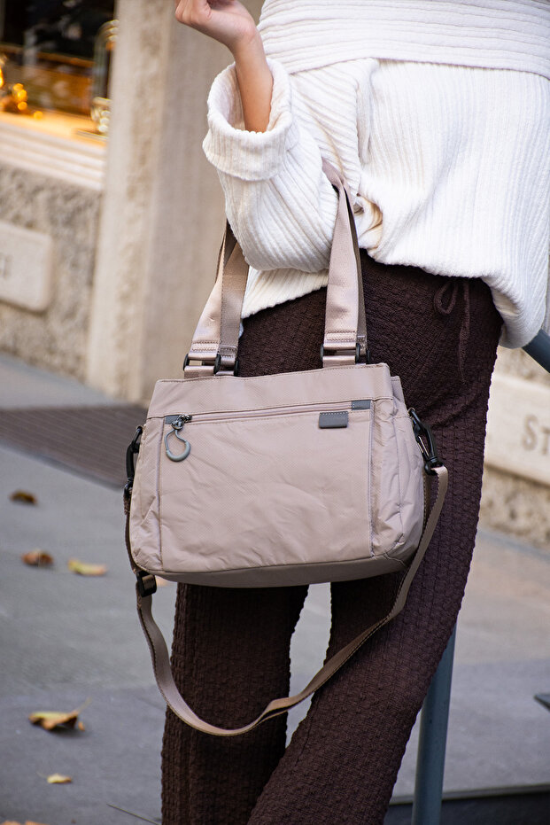 Ten 5-Eye Patterned Parachute Fabric Adjustable Crisscross Straps Hand Straps and Shoulder Bag