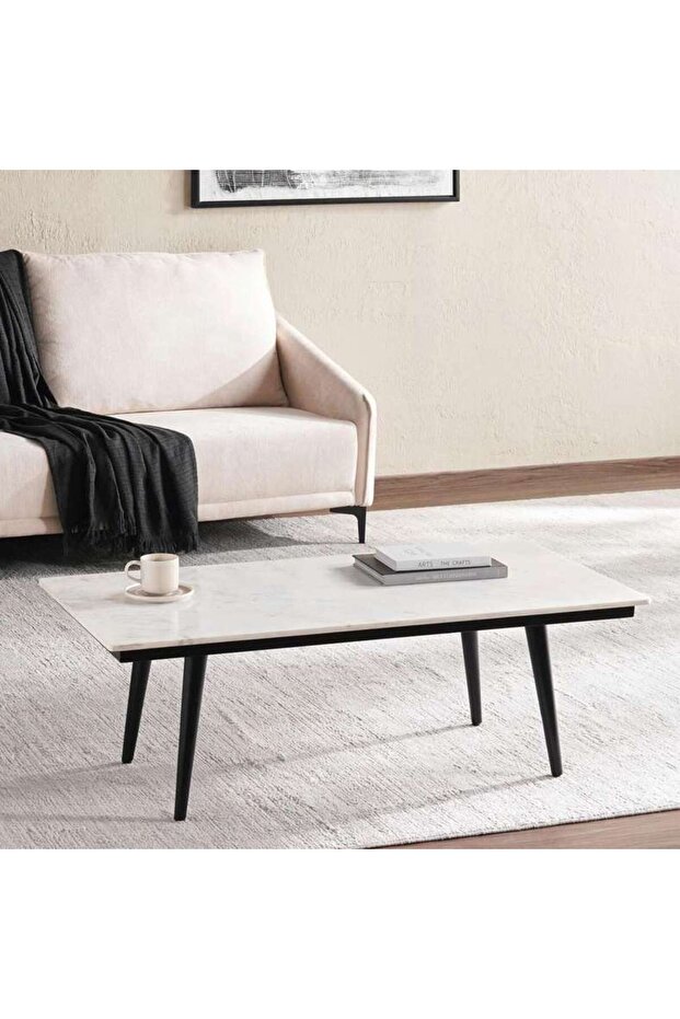 Lukenz Coffee Table Marble - White & Black