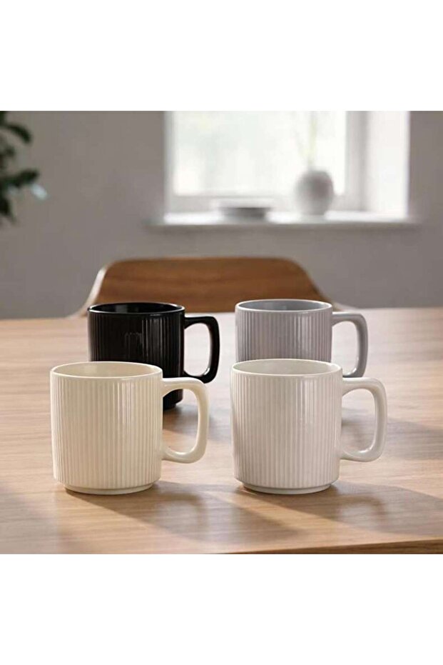 Zoe 4-piece Porcelain Mug 385ml -assorted