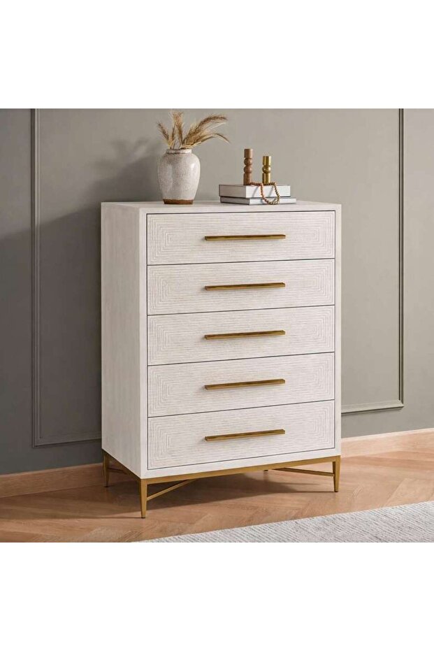 Sovanti Chest Of 5-drawer - Beige