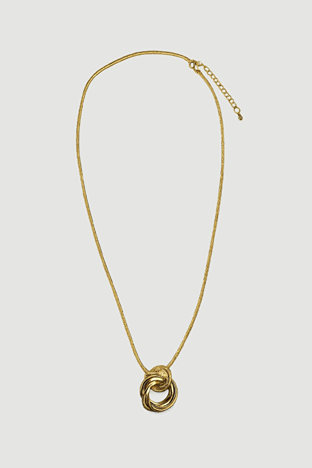Multi-Ring Design Necklace - Gold - 1