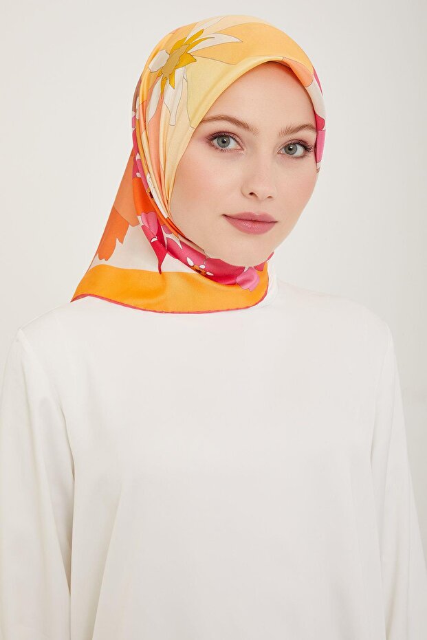 Twill Silk Scarf - 4011-80 Pink