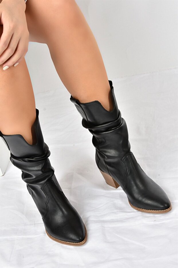 Black Drawstring Dallas Women's Boots J404040009