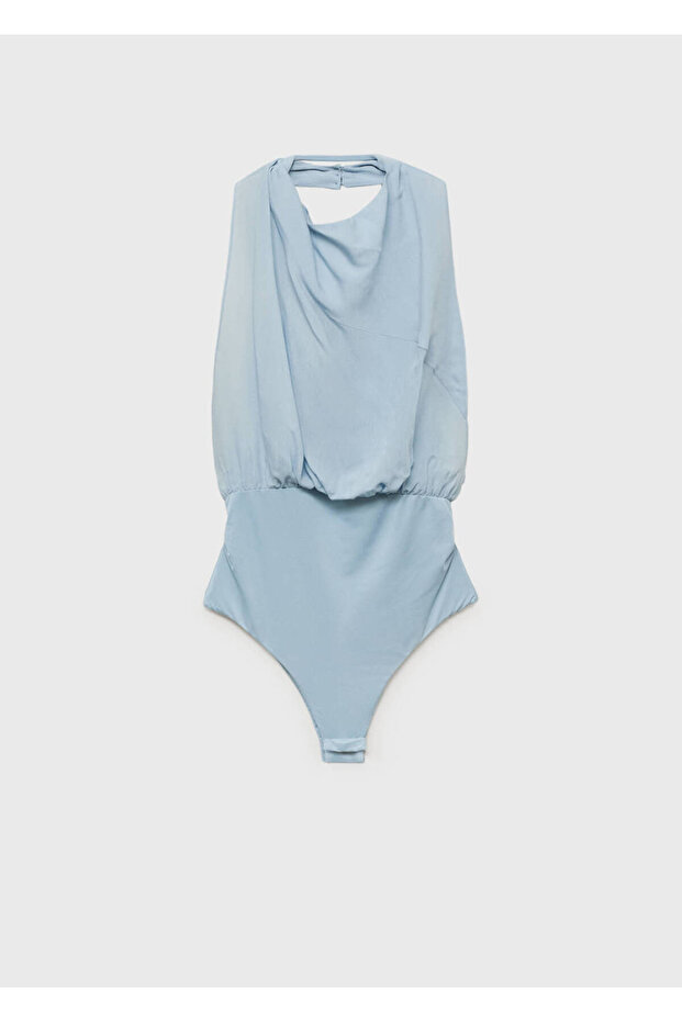 Backless Puffy Sleeve Bodysuit - 3