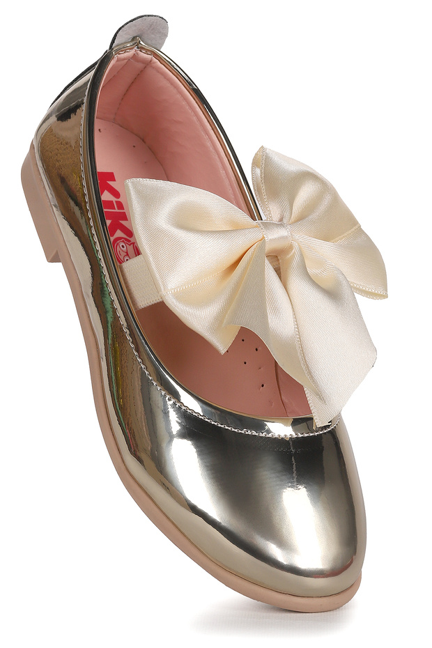 Tari Mirror Bow Elastic Girls' Ballerina Shoes