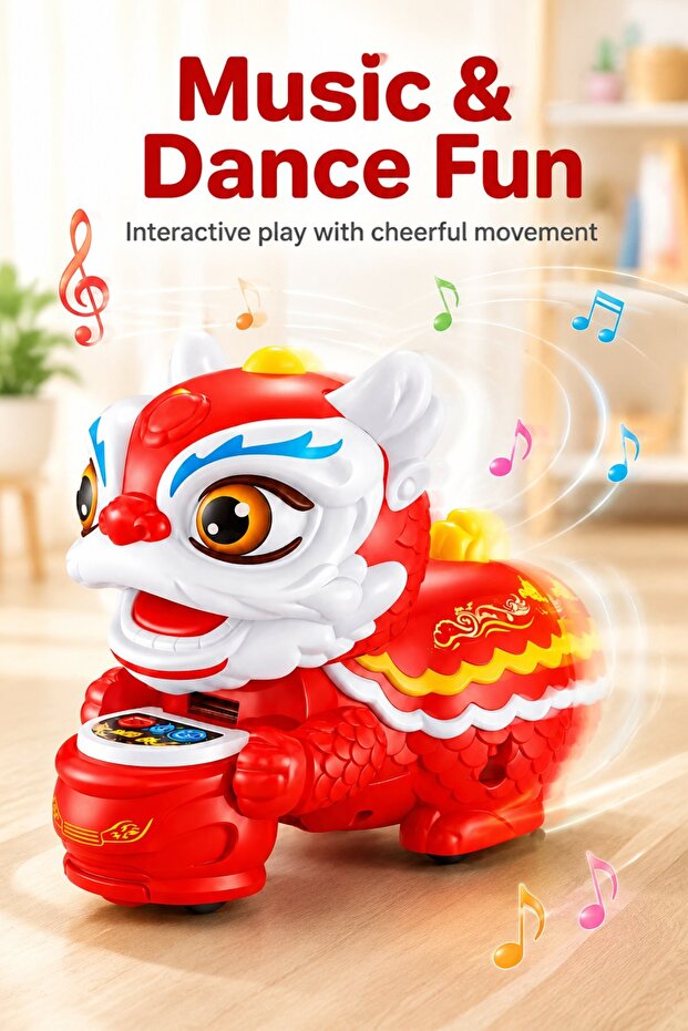 Smart Dance Lion Toy - Musical Light-Up Robot with Dancing Movements