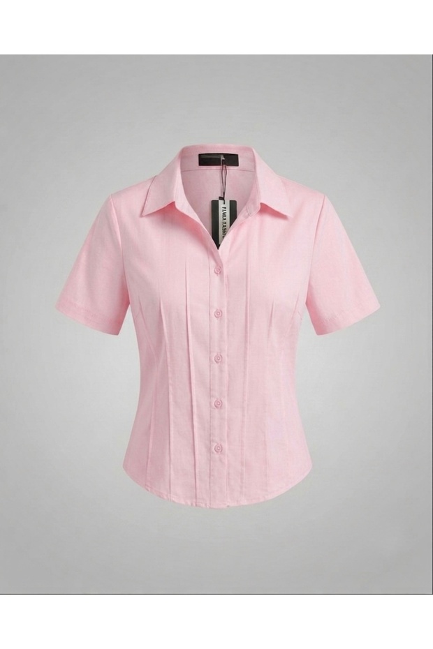 Short Sleeve Shirt with Belt Detail