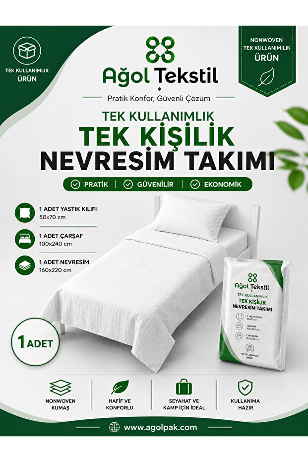 Single Duvet Cover Set – Disposable | Sheet Quilt Cover Pillowcase – 1 Piece