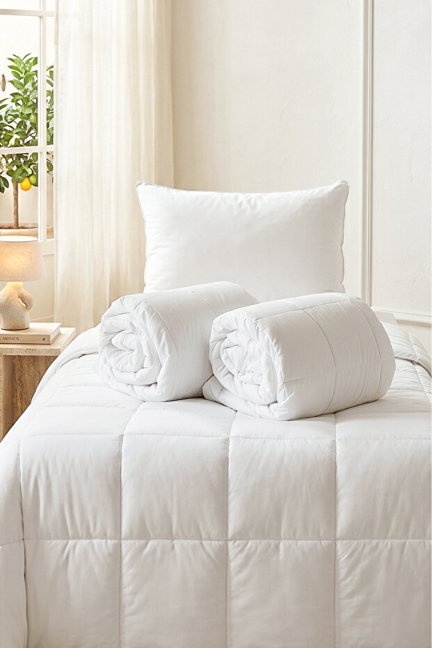 2-Piece Cotton Satin Piping Microgel Single Duvet Set 155X215