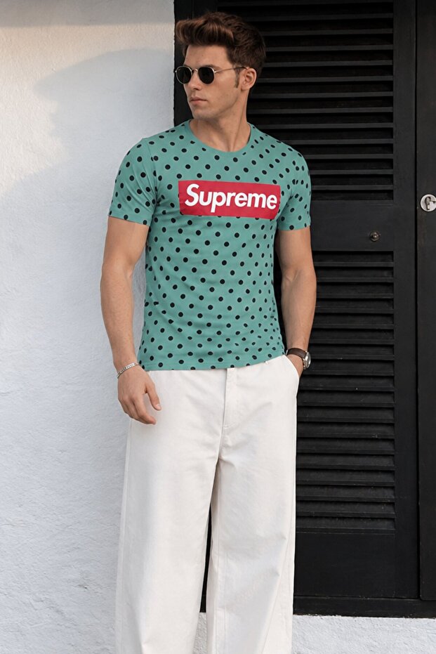 Men's Green Spotted T-Shirt 2640
