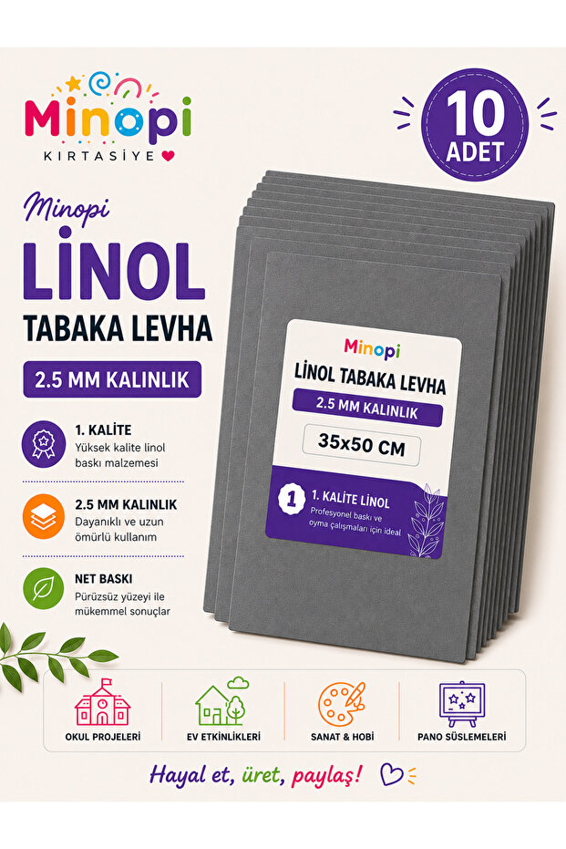 (10 Pieces) Linoleum Sheet 2.5 mm 35X50 Size 1St Grade Quality Linol Gray