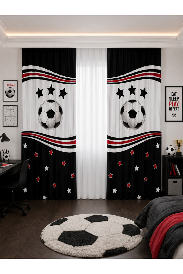 Bebişim Fan Bi182 Double Winged Children's Room Background Curtain