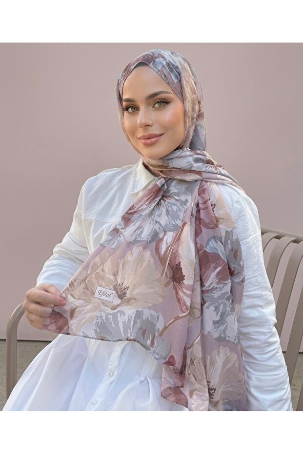 Müjgan Desen Indian Cotton Shawl - Powder