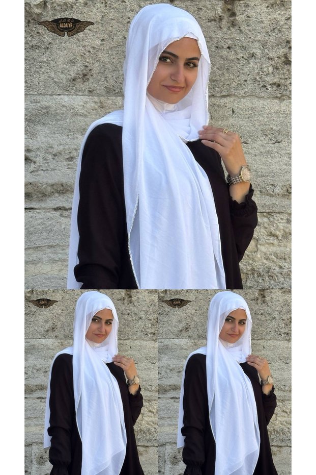 3 Chiffon Shawls with 180 Santa Stones on the Edge