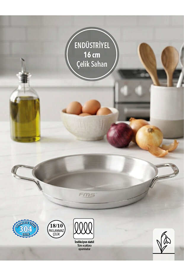 Industrial Sahan 16 cm |   18/10 Stainless Steel |   Induction Base |