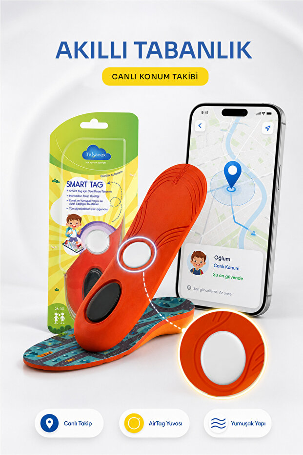 AirTag'li Çocuk Takip Tabanlığı - Smart Tag Konum Takipli Akıllı Ayakkabı Tabanlığı - 3