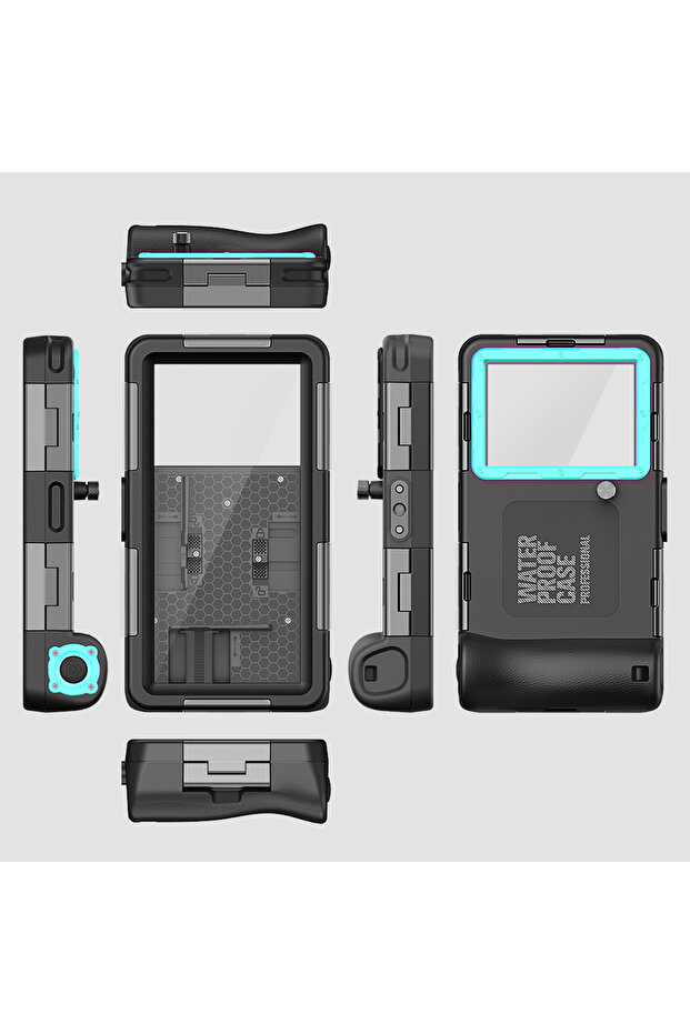 حافظة وحزام للهاتف من سلسلة PC (6.9 بوصة) باللونين الأسود والأزرق، غلاف متعدد الألوان مُحسّن حديثًا، معيار IP68، الإصدار الأول.