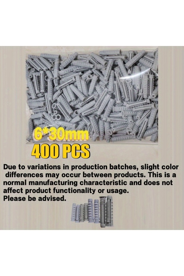 400PCS-6X30 400/200PCS Exquisite Multifunctional Gray Plastic Expansion Pipe, Essential for Home Dec
