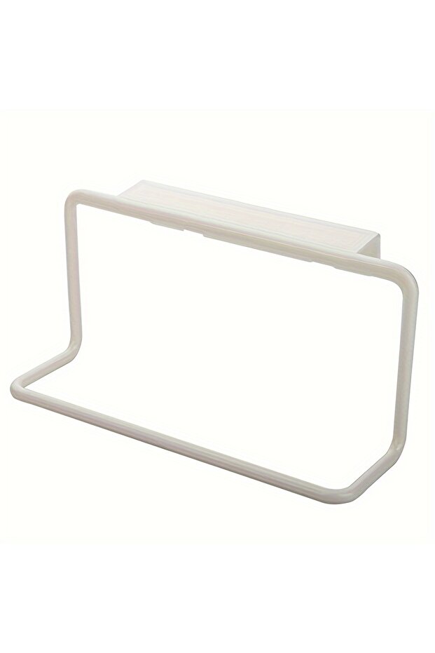 WHITE No Punching Cabinet Door Towel Rack Rag Hanger Storage Finishing Rack