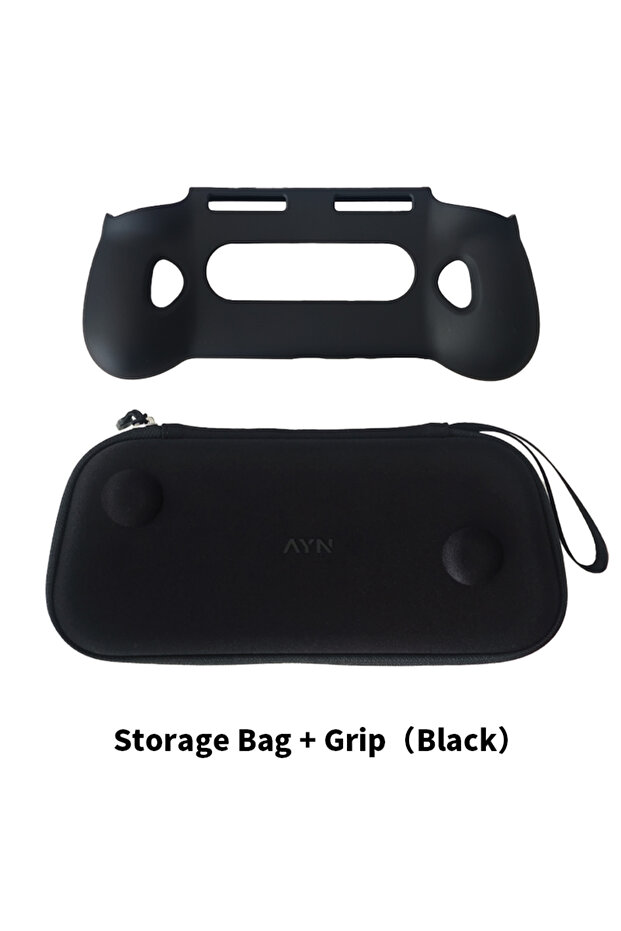 Black set For AYN Odin 3 TPU Grip Shell Original BAG Odin3 Game Console TPU Grip Case Stand Holder W