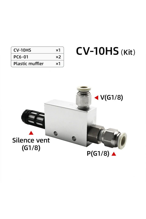 CV-10 w 6 Fitting Vacuum Generator Air Exhaust Ejector Pressure Pneumatic ACV CV-10 15 20 25 Negativ