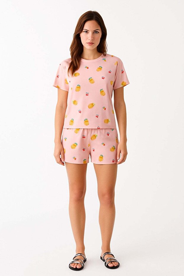 Milan Ananas Printed Shorts Set
