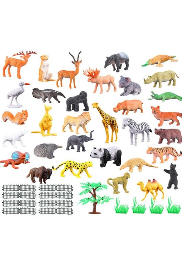 53-piece wild animal Marine insect farm dinosaur set simulation small animal model toy