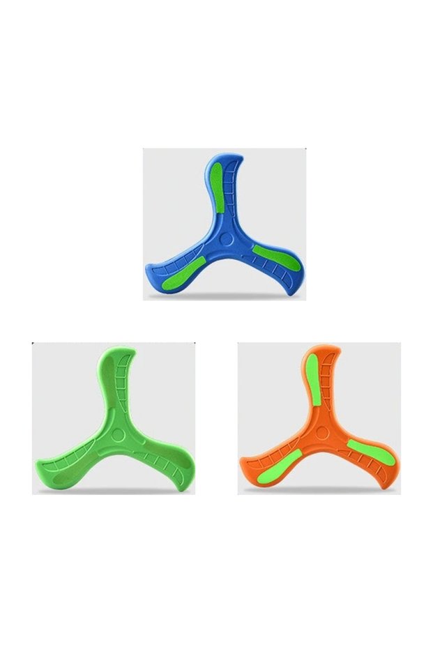 B Green O EVA 360 Degrees Returning Spinner Three-leaf Luminous Boomerang Summer Outdoor Sports Gam
