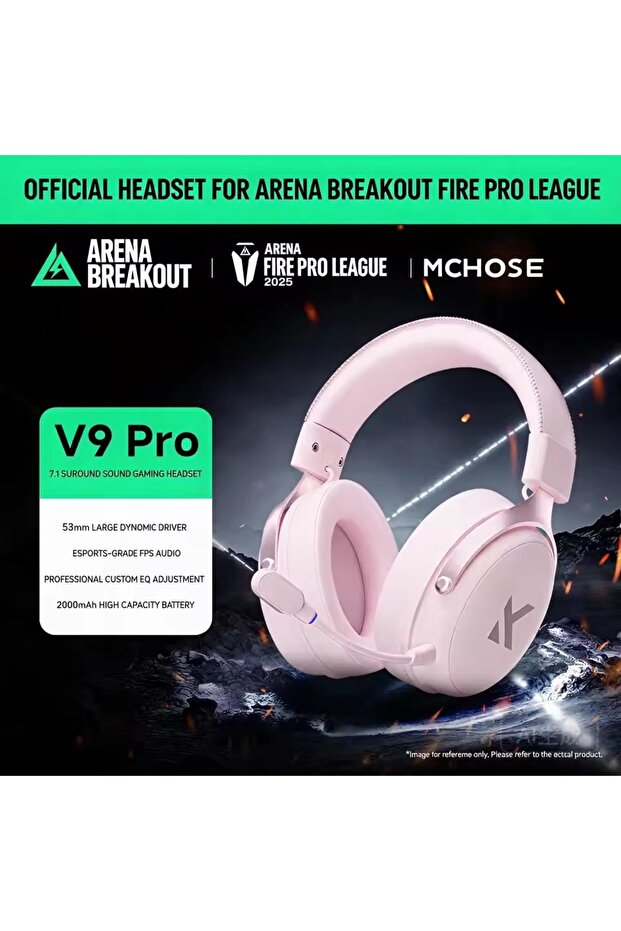 V9 Pro Pink MCHOSE V9 Pro Wireless Bluetooth Headset with Tri-Mode Mic Noise Reduction Dynamic Sound