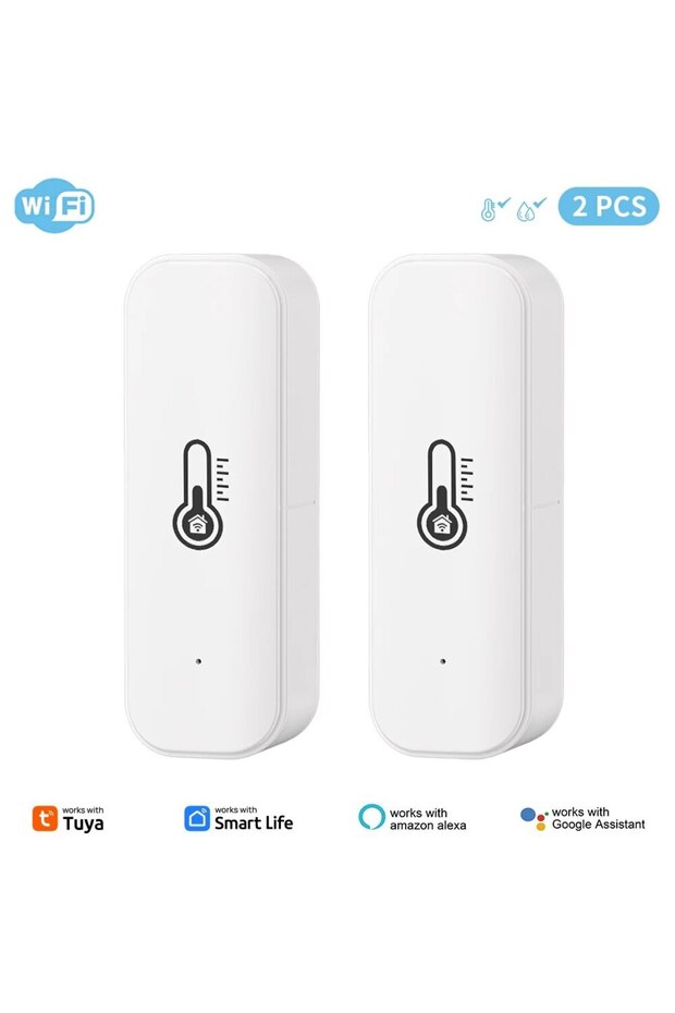 2pcs WiFi Tuya Zigbee/WiFi Temperature Humidity Sensor Home Connected Thermometer Compatible With Sm