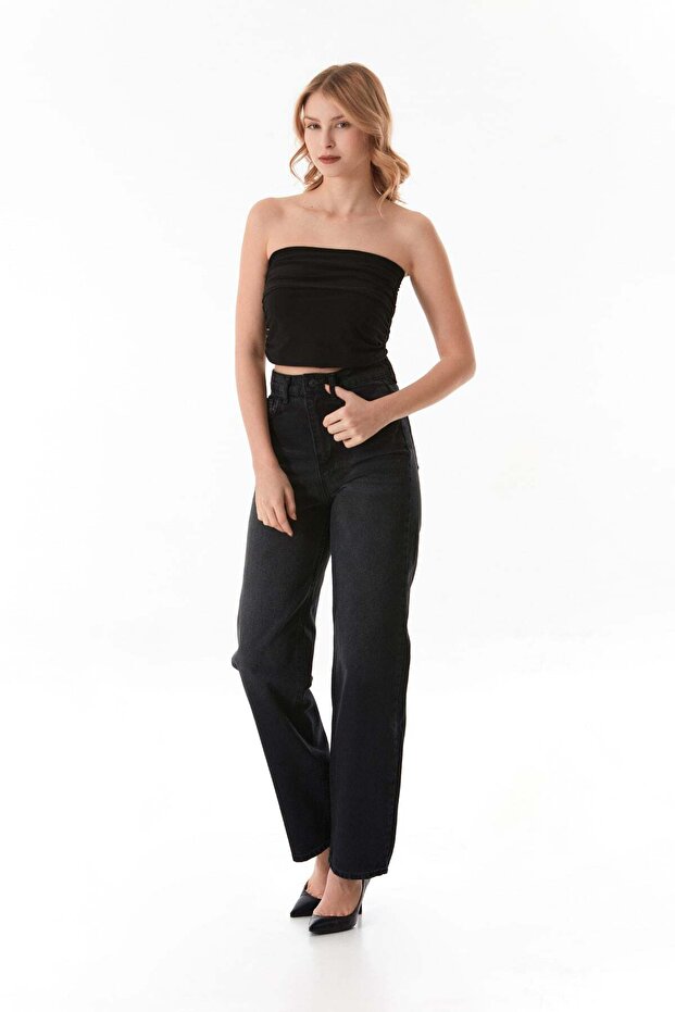 Basic Strapless Bustier with Draped Sides - 2