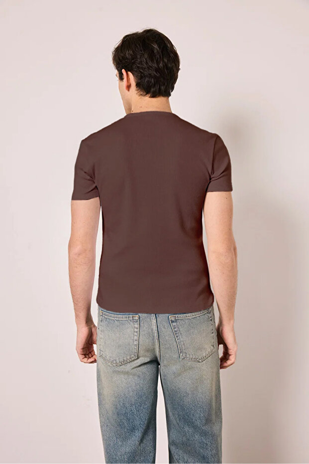 Button Detailed Basic Tshirt - 4