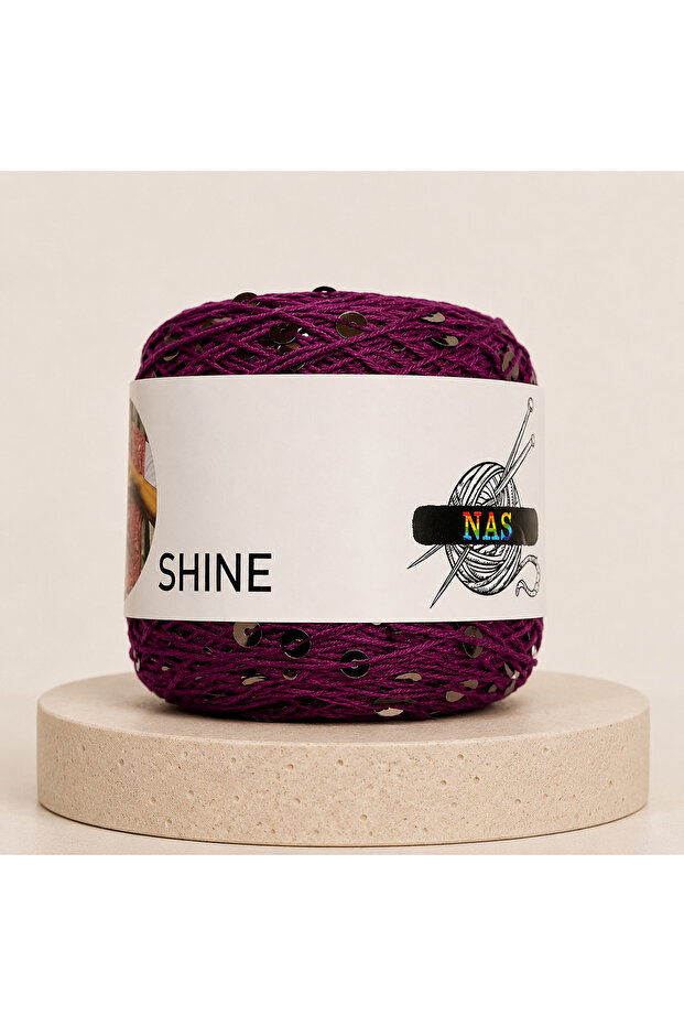 Nas Shine 2-Pack Advantageous Package 45% Cotton Sequined 100 Gr 230 m Summer Knitting Yarn - 2 Pcs