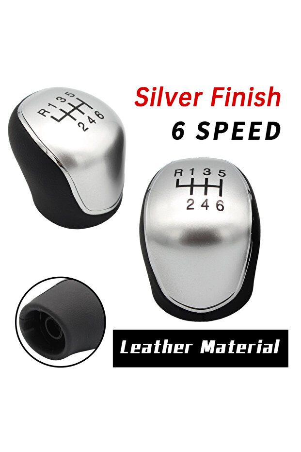 silver 6 speed High-quality Gear Shift Knob For Ford Focus Mk2 Mk3 C-MAX Grand Galaxy Kuga Mondeo I
