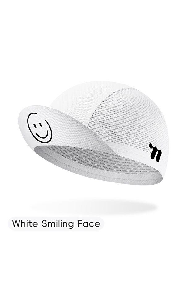 White Smiling Face WEST BIKING Cycling Cap Unisex Sun Protection Sport Bicycle Hat Breathable Moistu