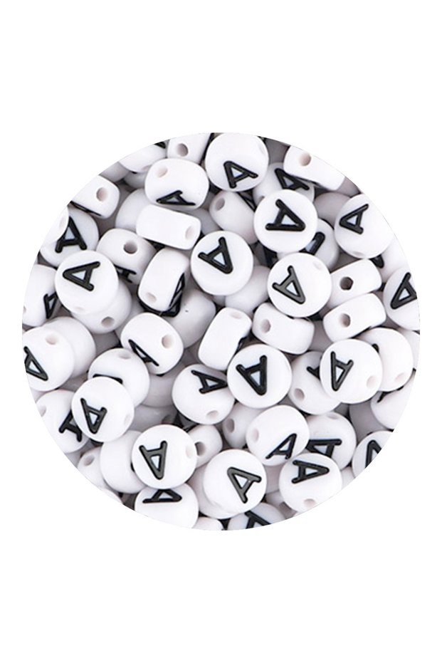 200pcs A 50/100/200pcs/Lot 7x4mm White A-Z Round Alphabet Acrylic Letters Beads Loose Spacer For Jew