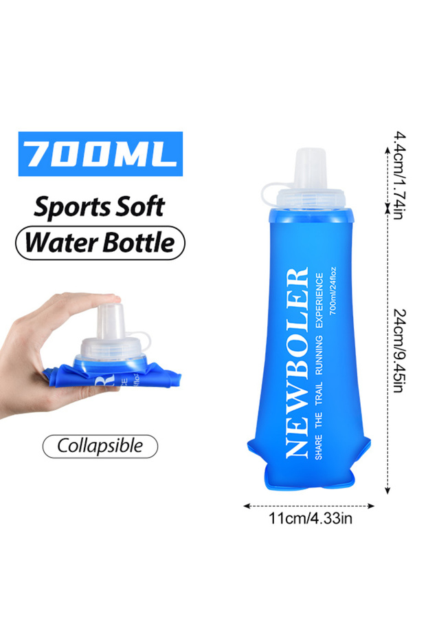 BOT225-BLU-700 NEWBOLER قارورة ناعمة قابلة للطي من السيليكون 300 مل/500 مل/700 مل غلاية جري من مادة TPU