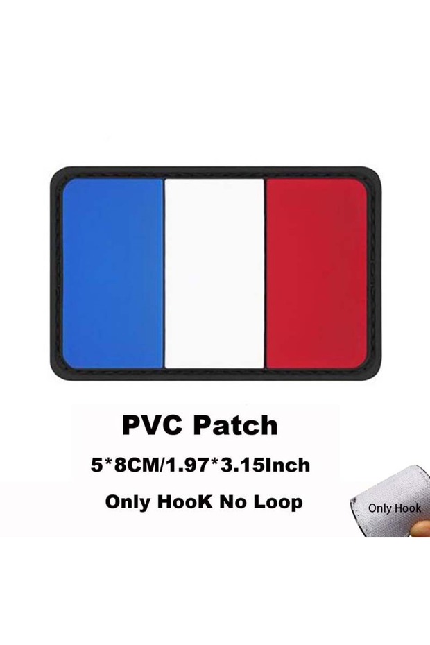 05-France Russia,Poland,Germany,Italy,Spain,France Flags Emblem Military Backpack Badge,3D PVC Rubbe