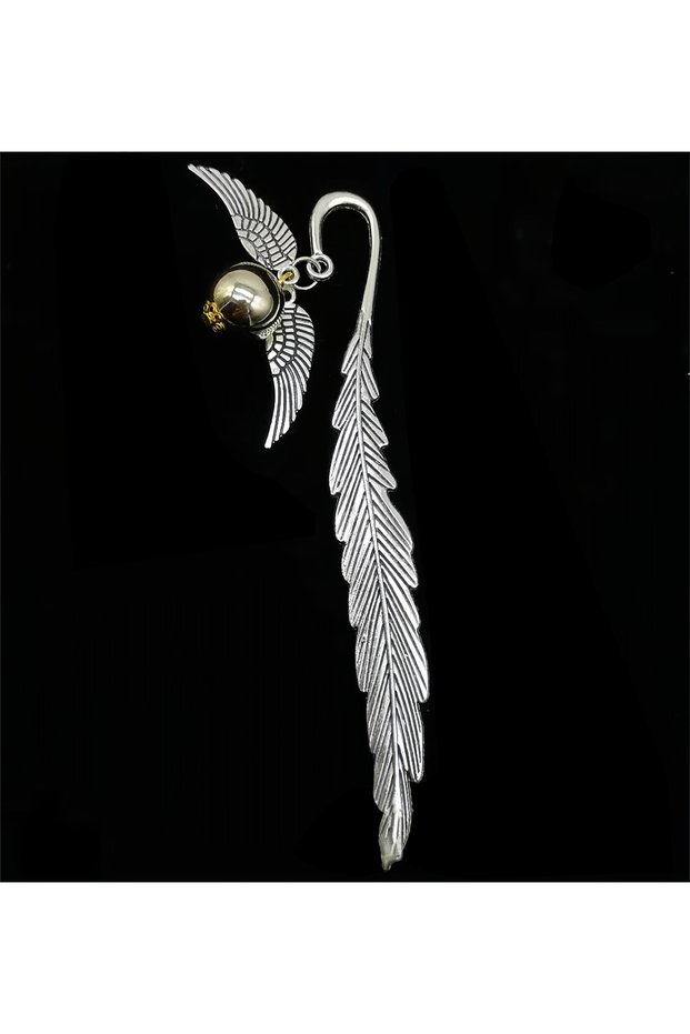 Large-Silver Magic Academy Metal Bookmark with Ornament Golden Snitch Hogwarts Reading Gift Christma
