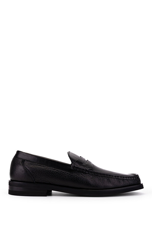 Men's Genuine Leather Black Loafer Shoes