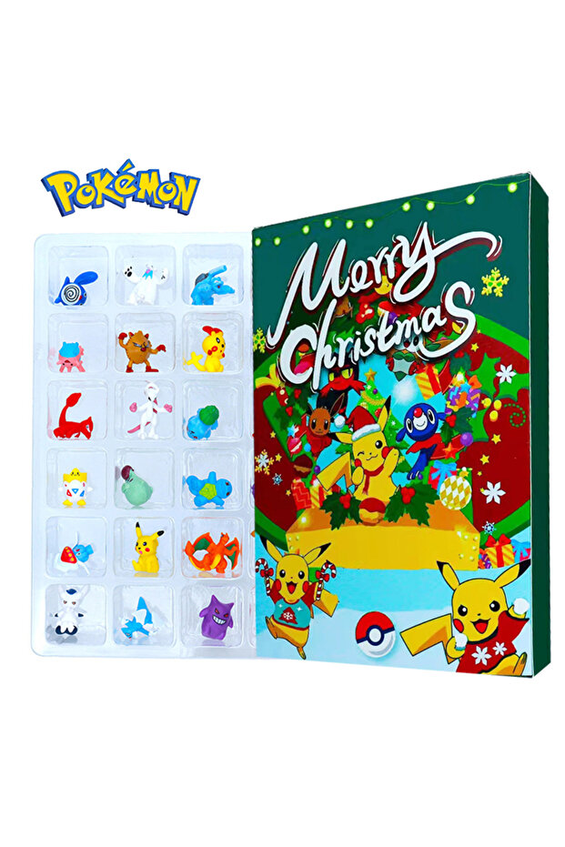 Bandai 24pcs With box Pokemon Figure Advent Calendar Gift Box mini Pikachu Character Bulbasaur Chri